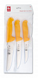 Набор ножей  3 предмета (для мяса), ручка пластиковая желтая, в блистере 48300.BS02000.003
